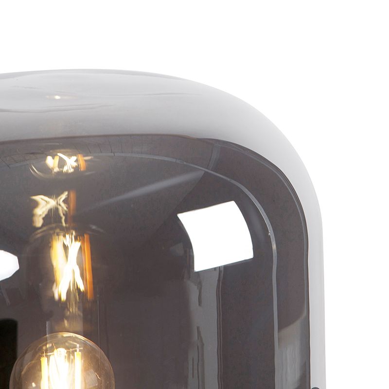 Smart vloerlamp zwart incl. WiFi A60 smoke glas - Bliss