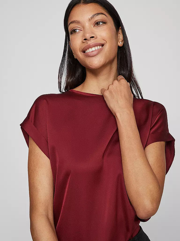 VILA Blusenshirt VIELLETTE  dunkelrot