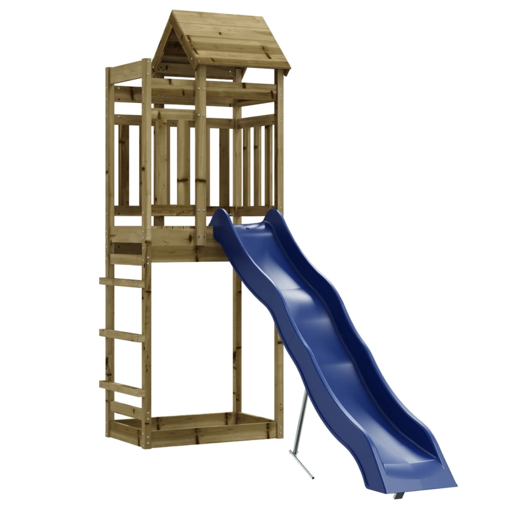 Aire de jeux d'extérieur balançoires toboggan portiques robuste jeux jardin 237 x 90 x 238 cm bois de pin imprégné