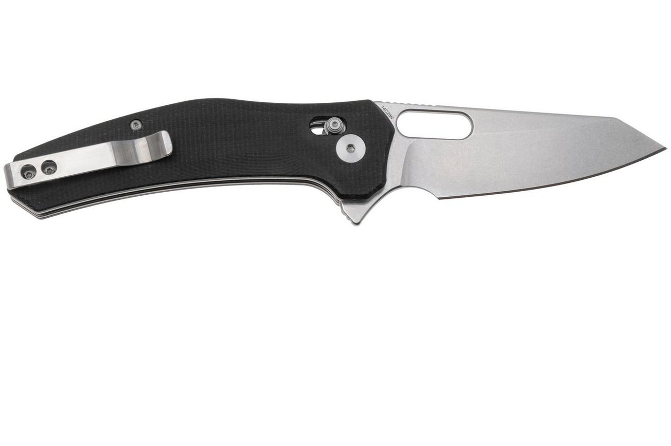 QSP Knife Emu 164-A1, Stonewashed 14C28N, Black Micarta, zakmes