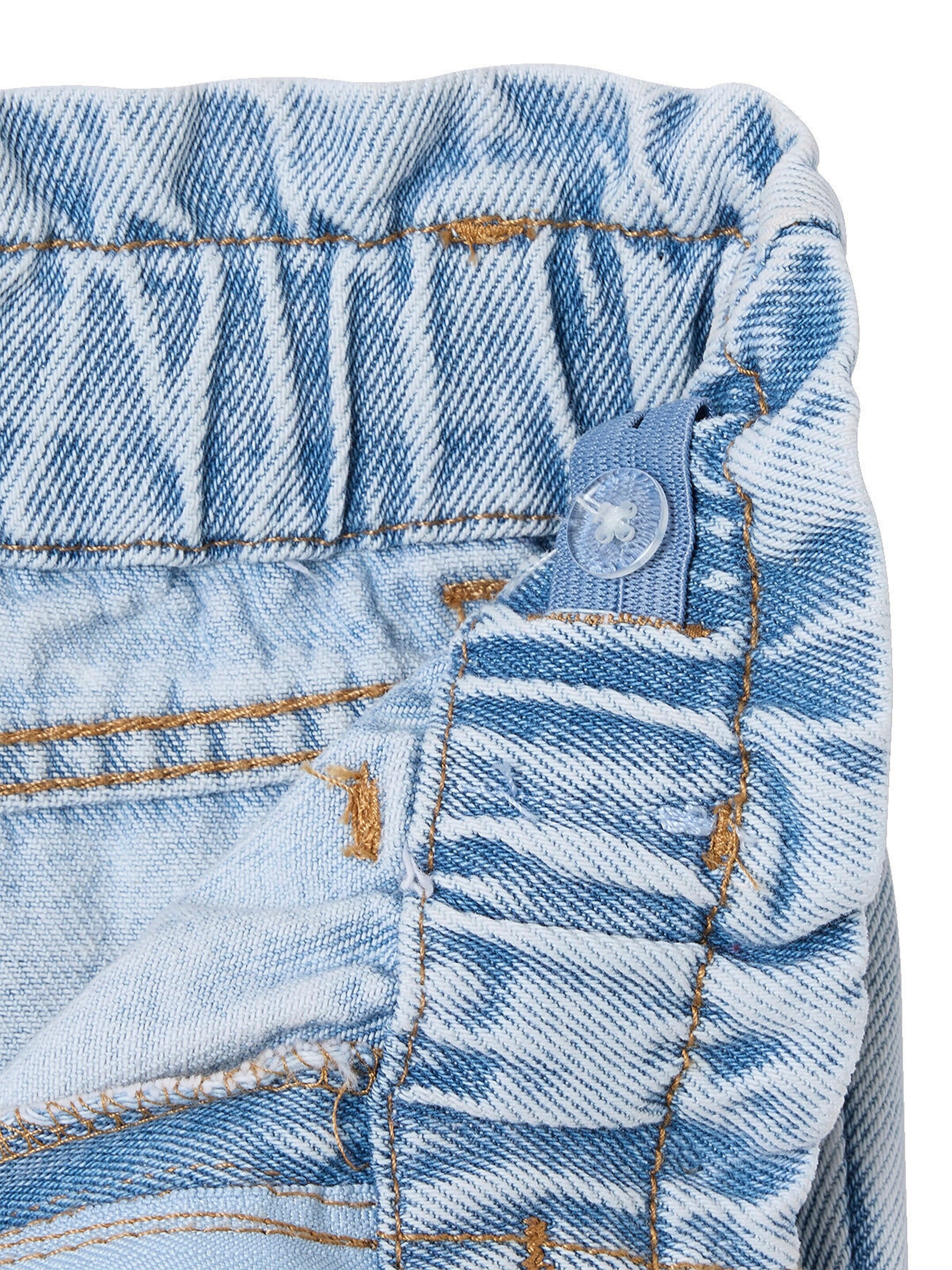 Vertbaudet Mädchen Paperbag-Jeans mit Herz-Taschen helles blau