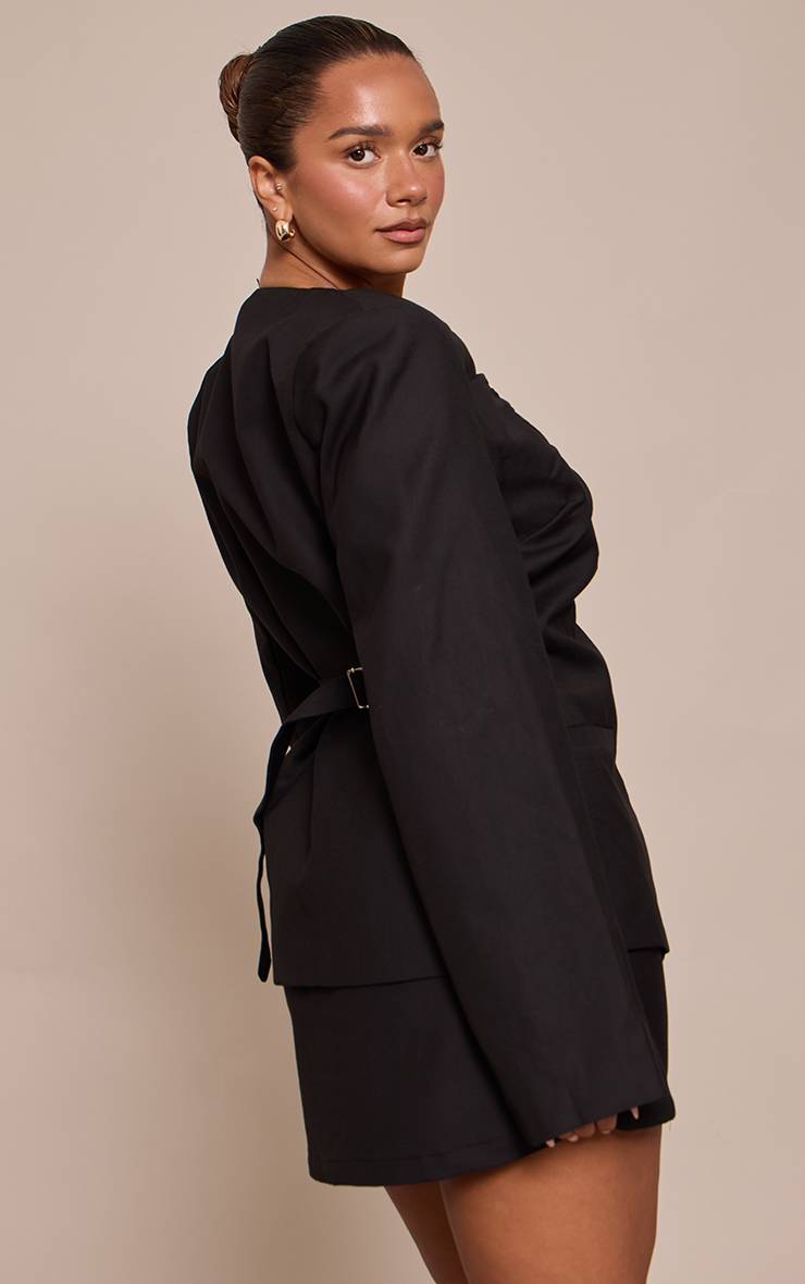 Noir Blazer Cinché À Encolure Froncée Shape