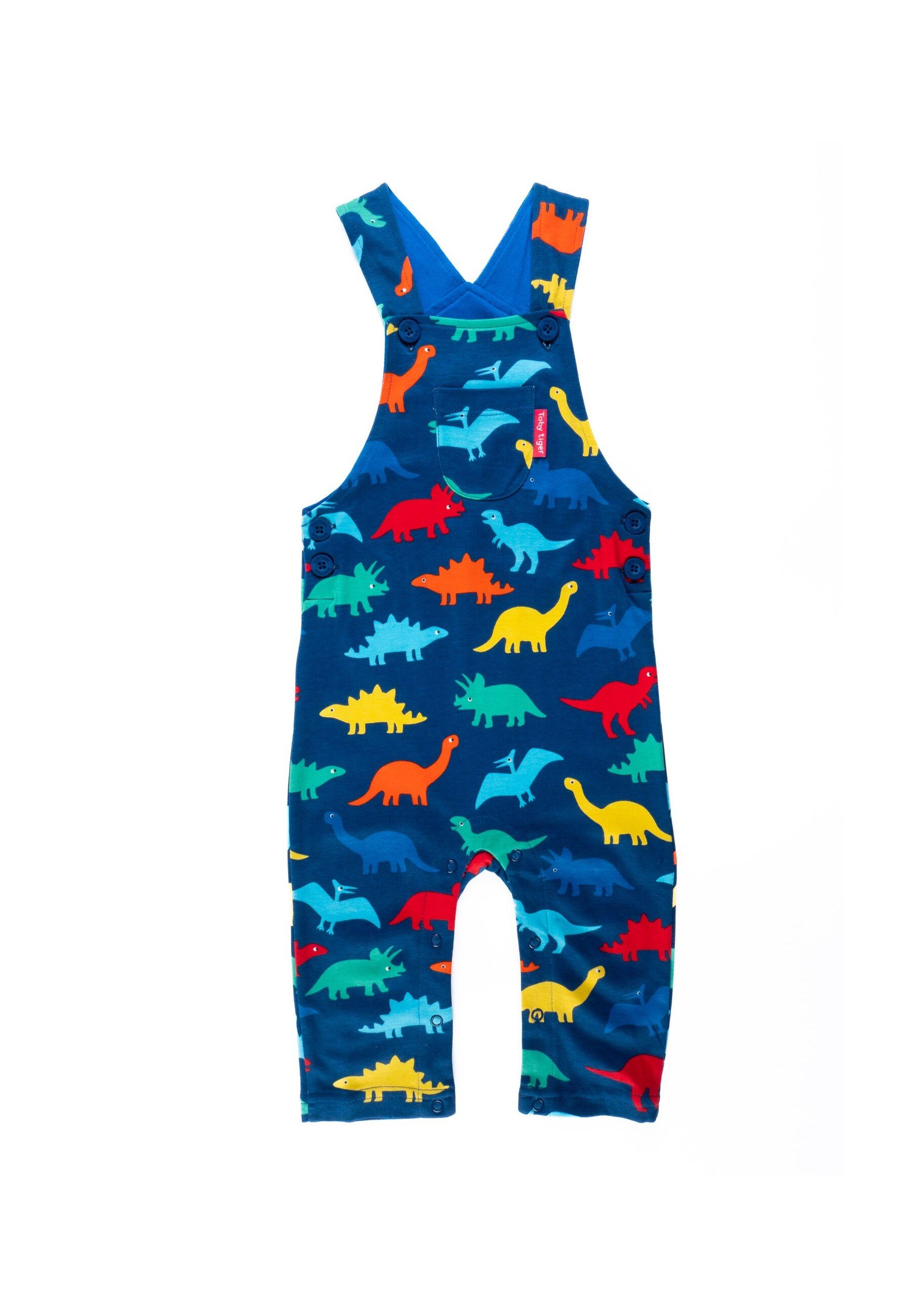 Toby Tiger Latzhose mit Regenbogen Dinosaurier Druck