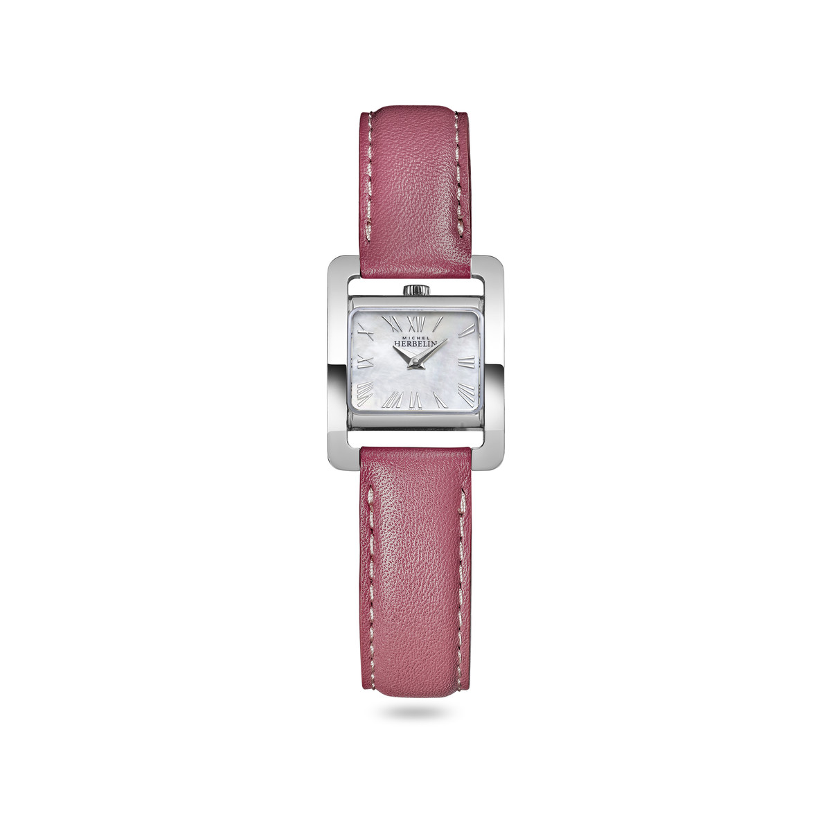 Montre Herbelin 5ème Avenue femme acier bracelet cuir grenat