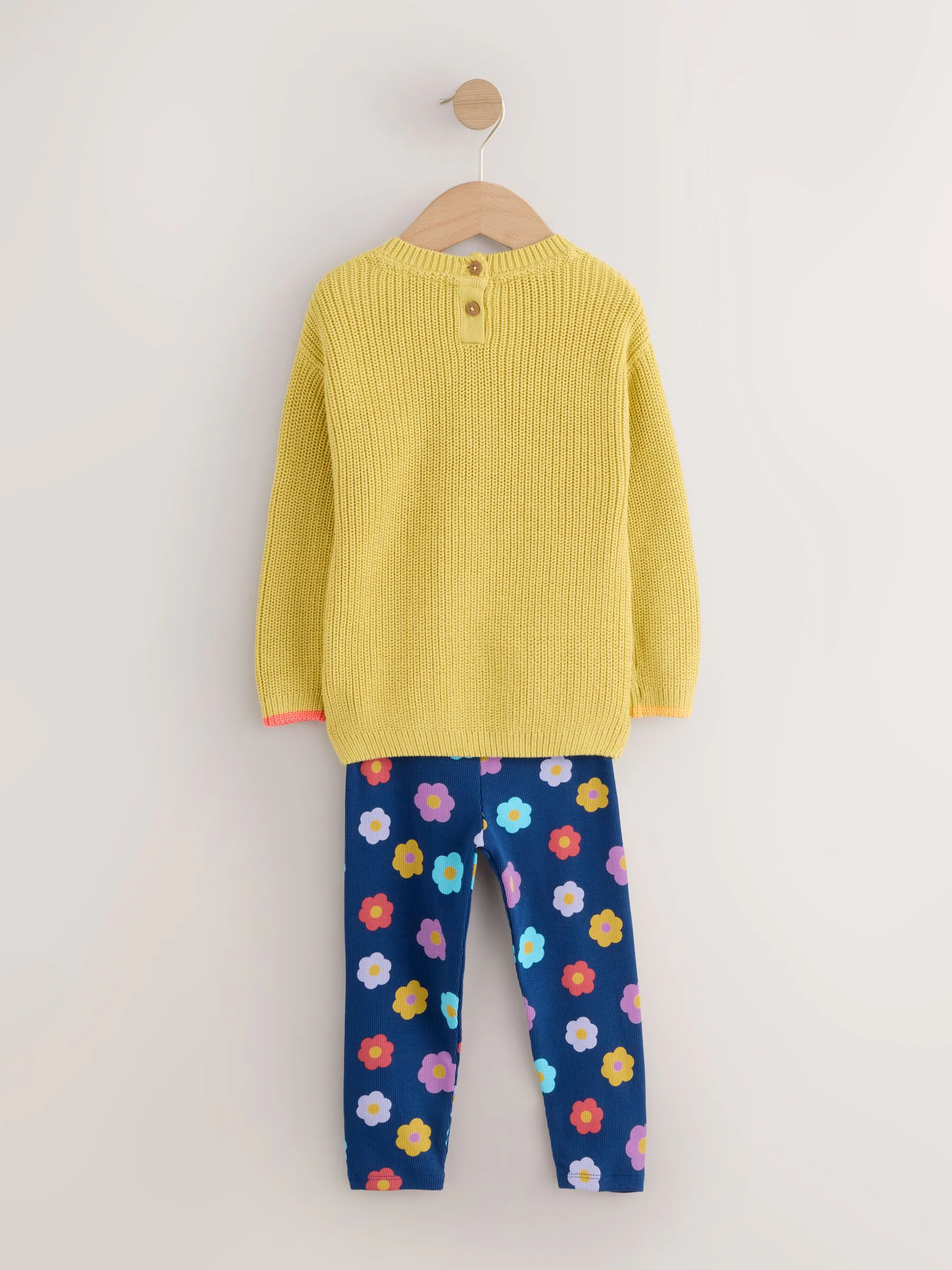 Geel - Floral Character Jumper and Leggings Set (3mths-7yrs)