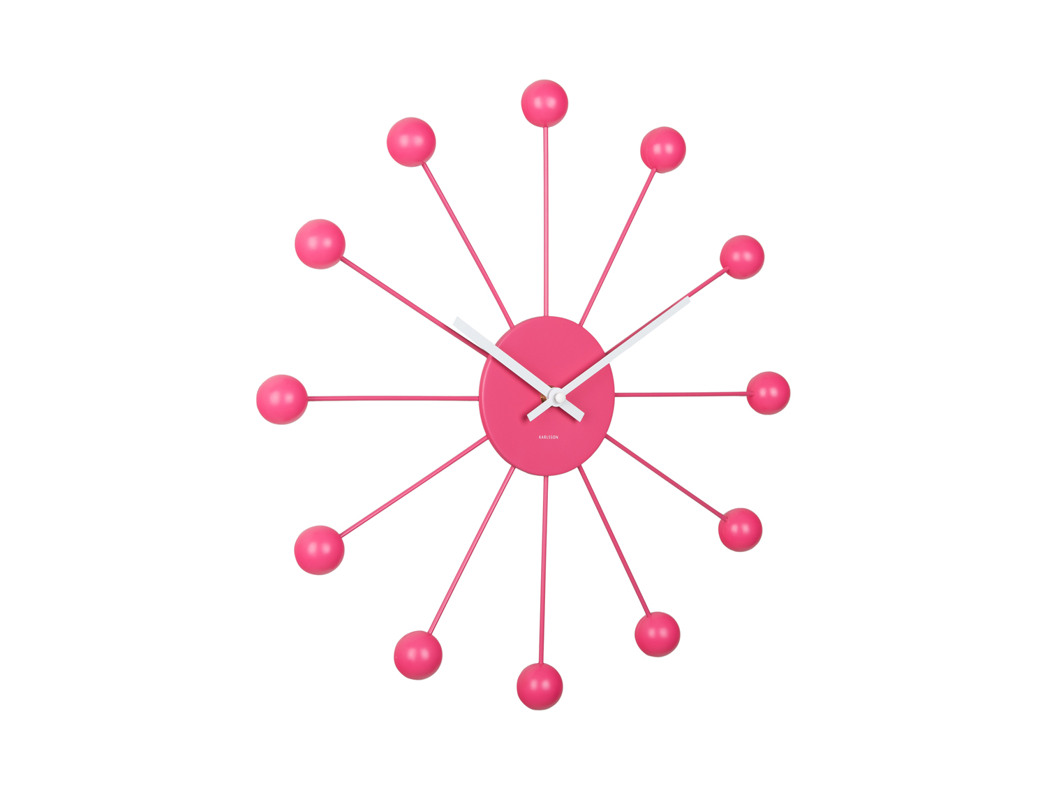Wall clock Funky Spider bright pink