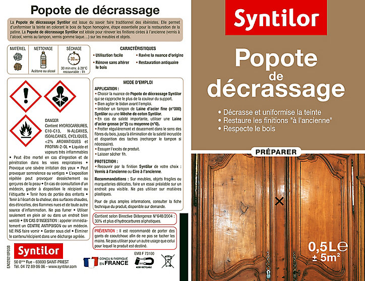 Popote de décrassage Bois clair 0,5L Syntilor