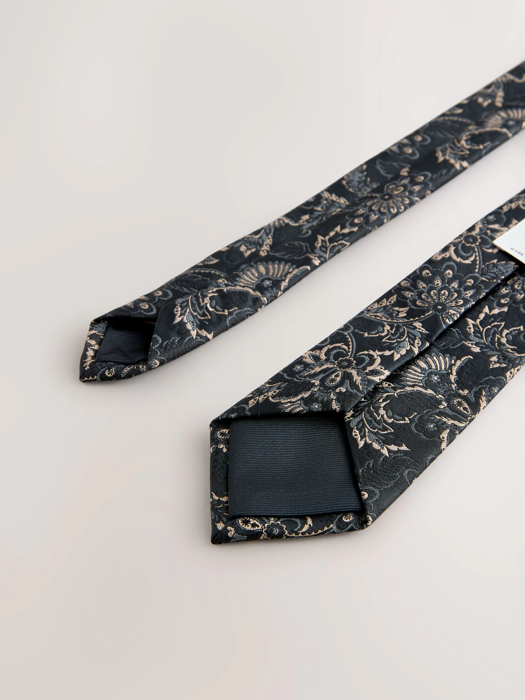 Zwart - Design stropdas en clip