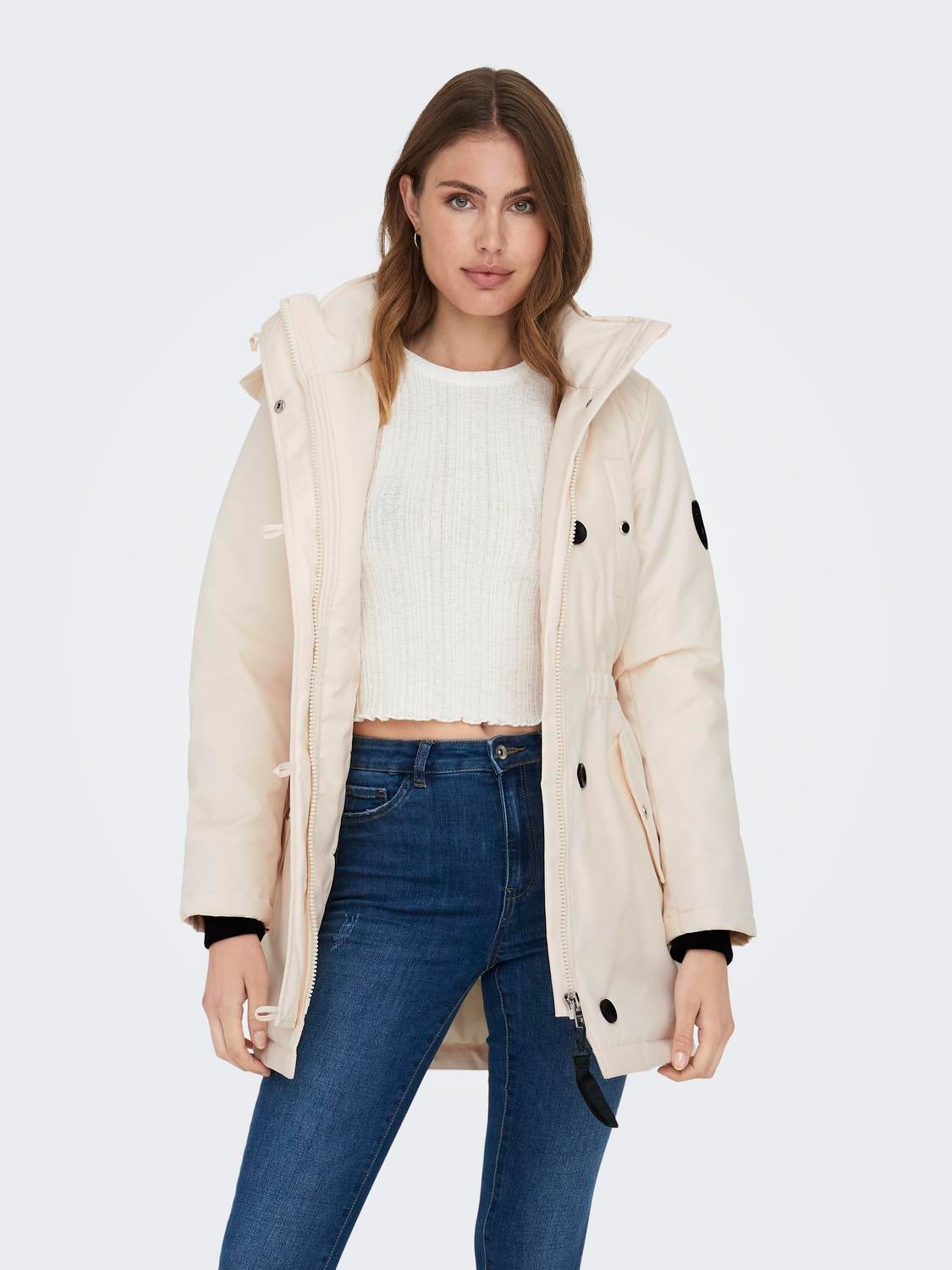 ONLMIE Langer Parka Eggnog