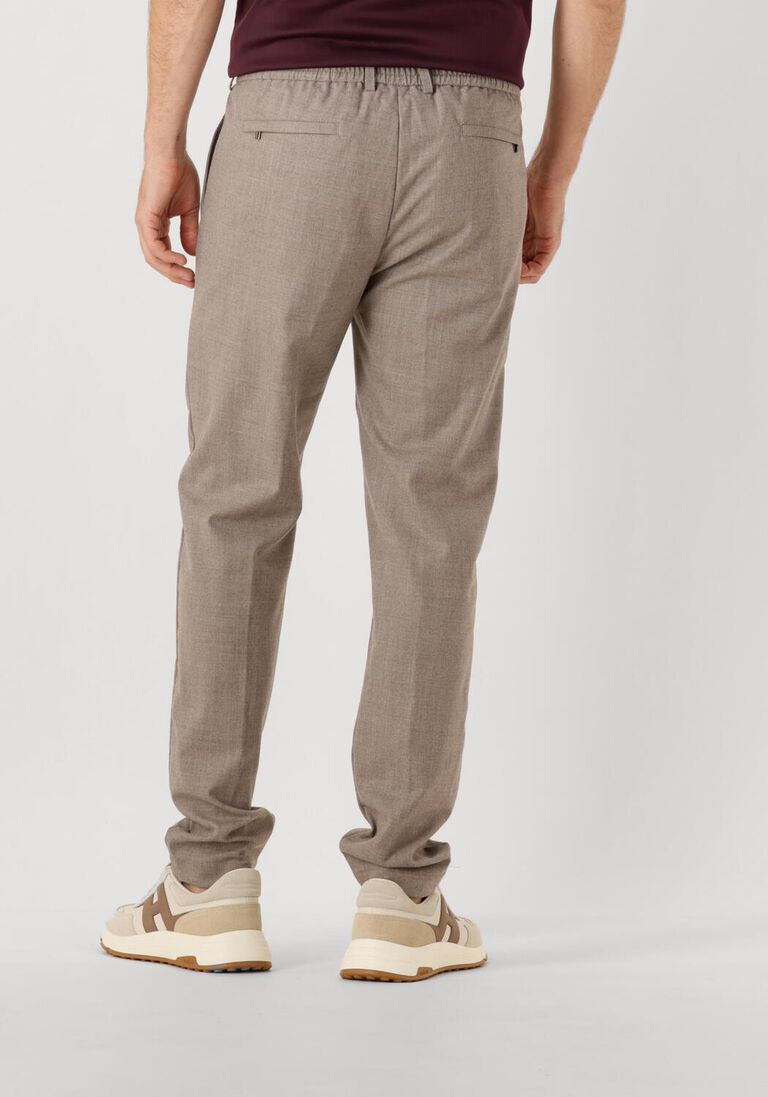 beige valenza pantalon combat wool tapered trousers
