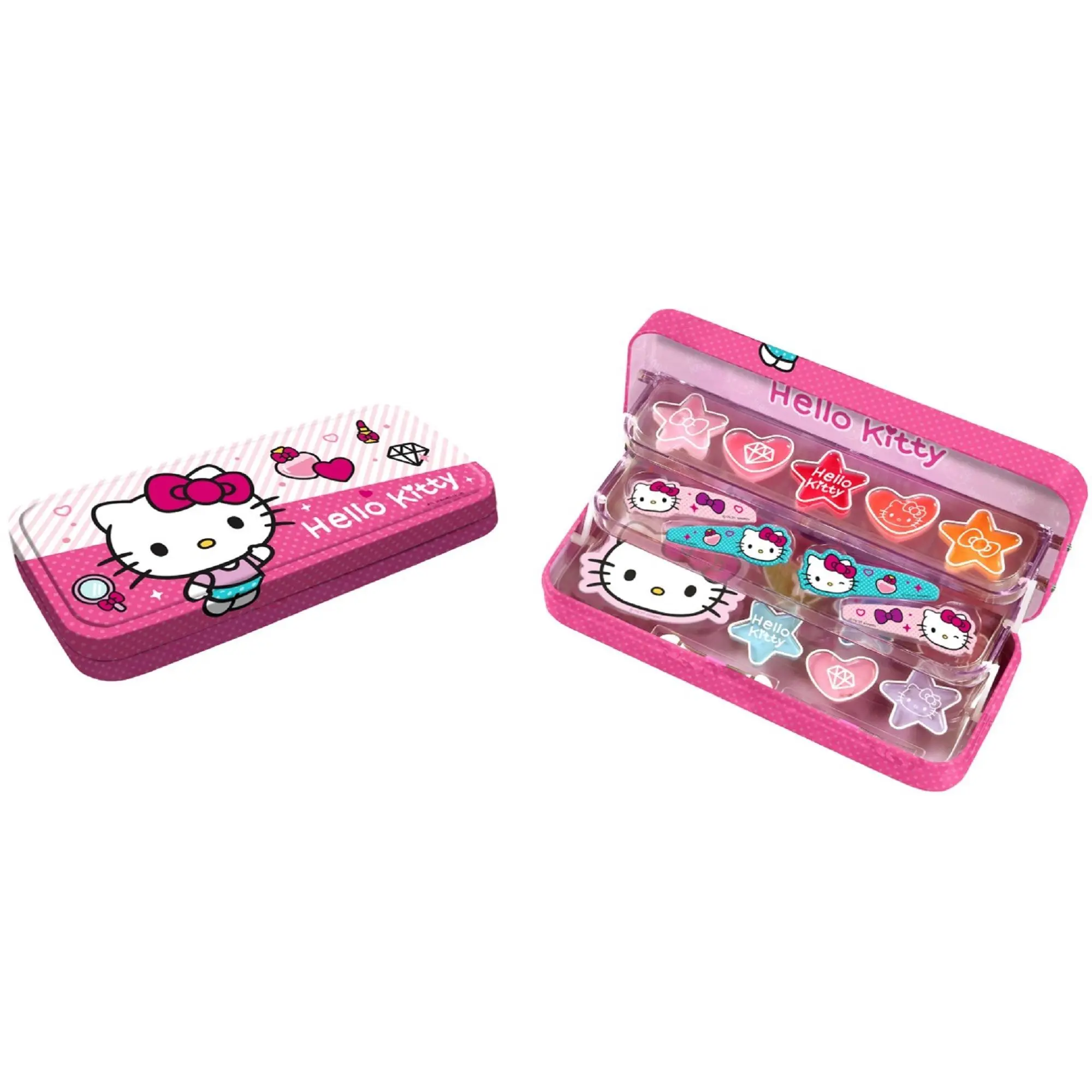 Hello Kitty - Plumier Métal Maquillage & Barettes - Enfant