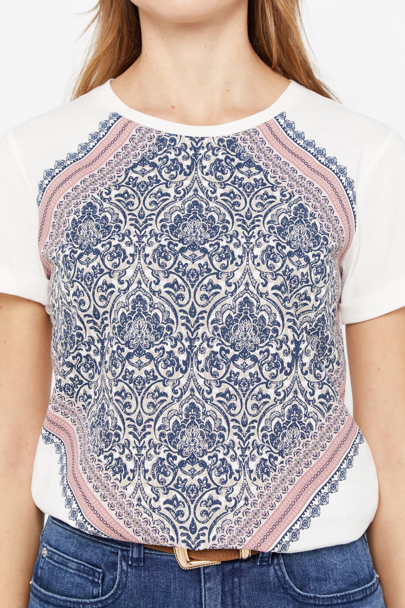 Camiseta com estampa de bandana - Estampa azul