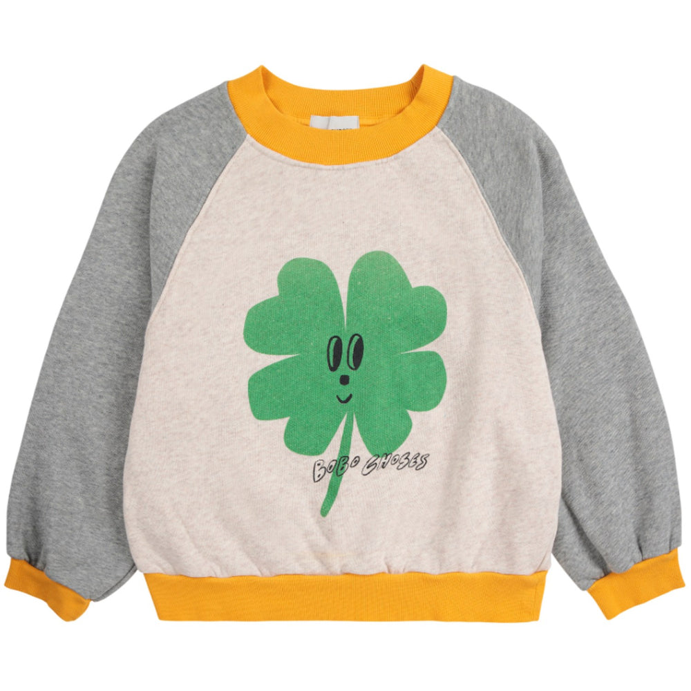 Køb Bobo Choses Heather Grey Lucky Clover Ranglan Sweatshirt