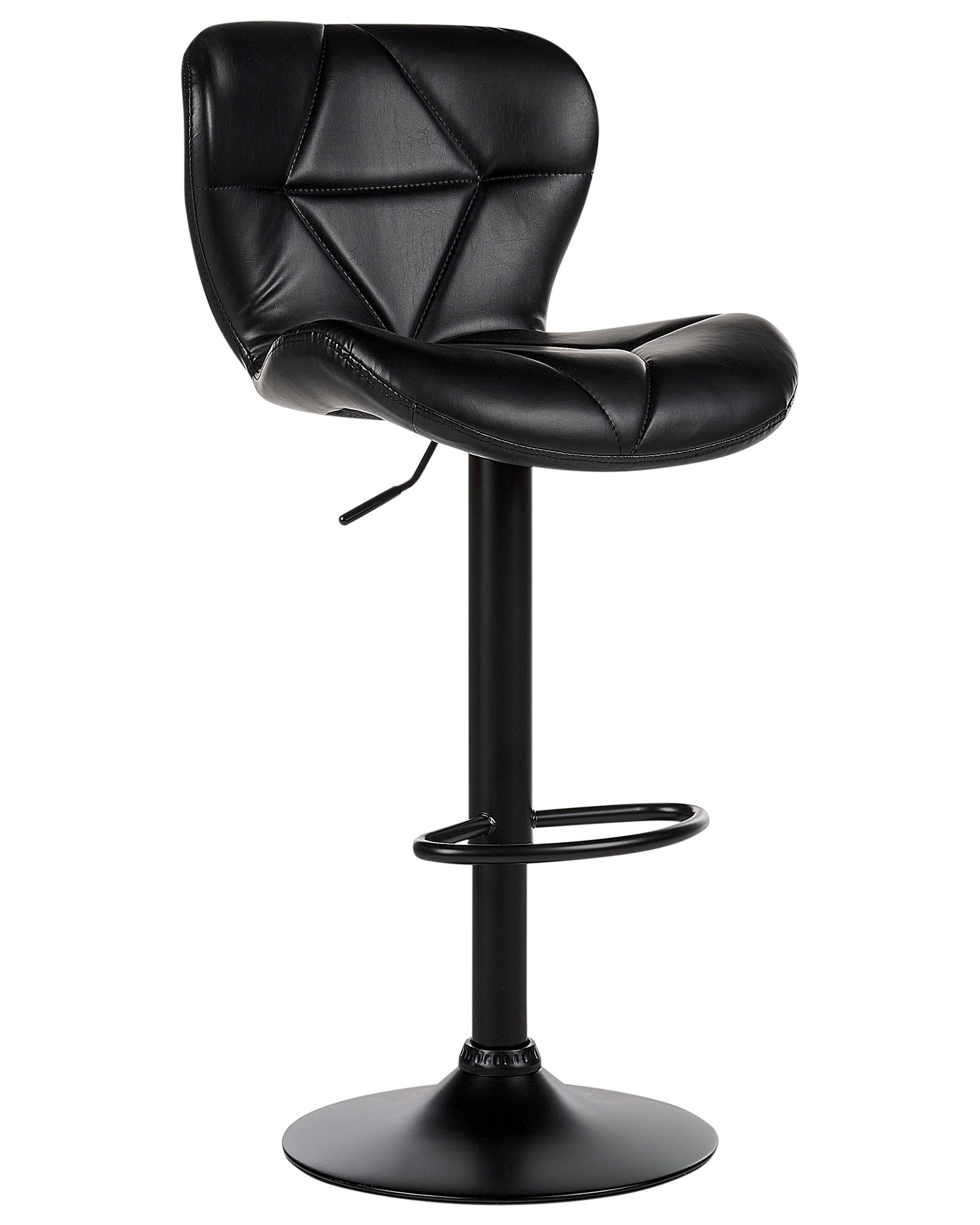 Set van 2 barstoelen VALETTA Kunstleer draaibaar Zwart