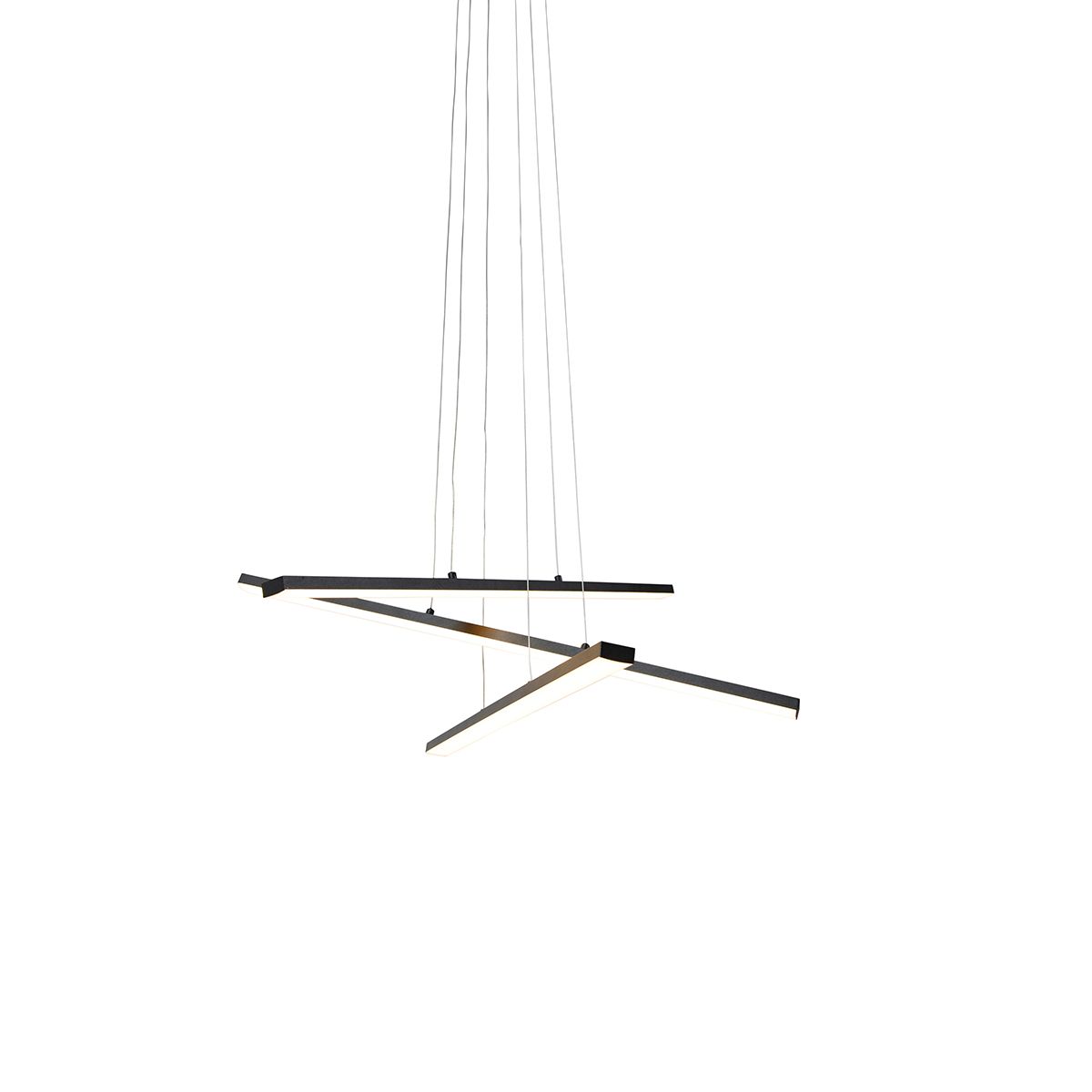 Hanglamp zwart incl. LED 3-staps dimbaar 3-lichts - Jolanta