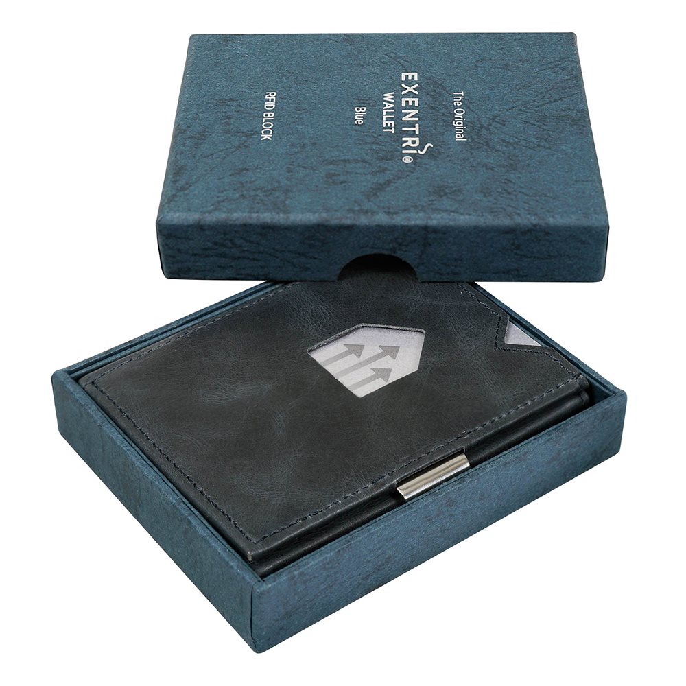 Exentri Leather Wallet RFID blue