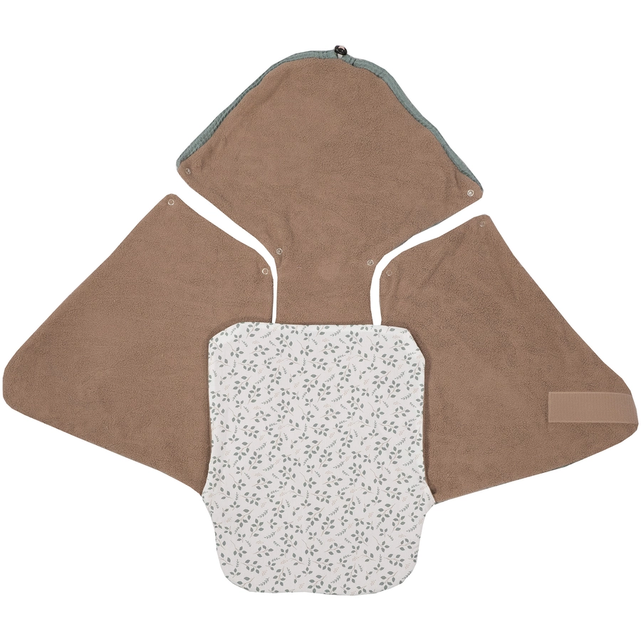 ULLENBOOM Sommer-Einschlagdecke Waffel Motiv Floral Grün