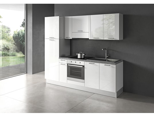 NEWFORM - Pack Cuisine Raffaello blanc 240 cm + électroménager