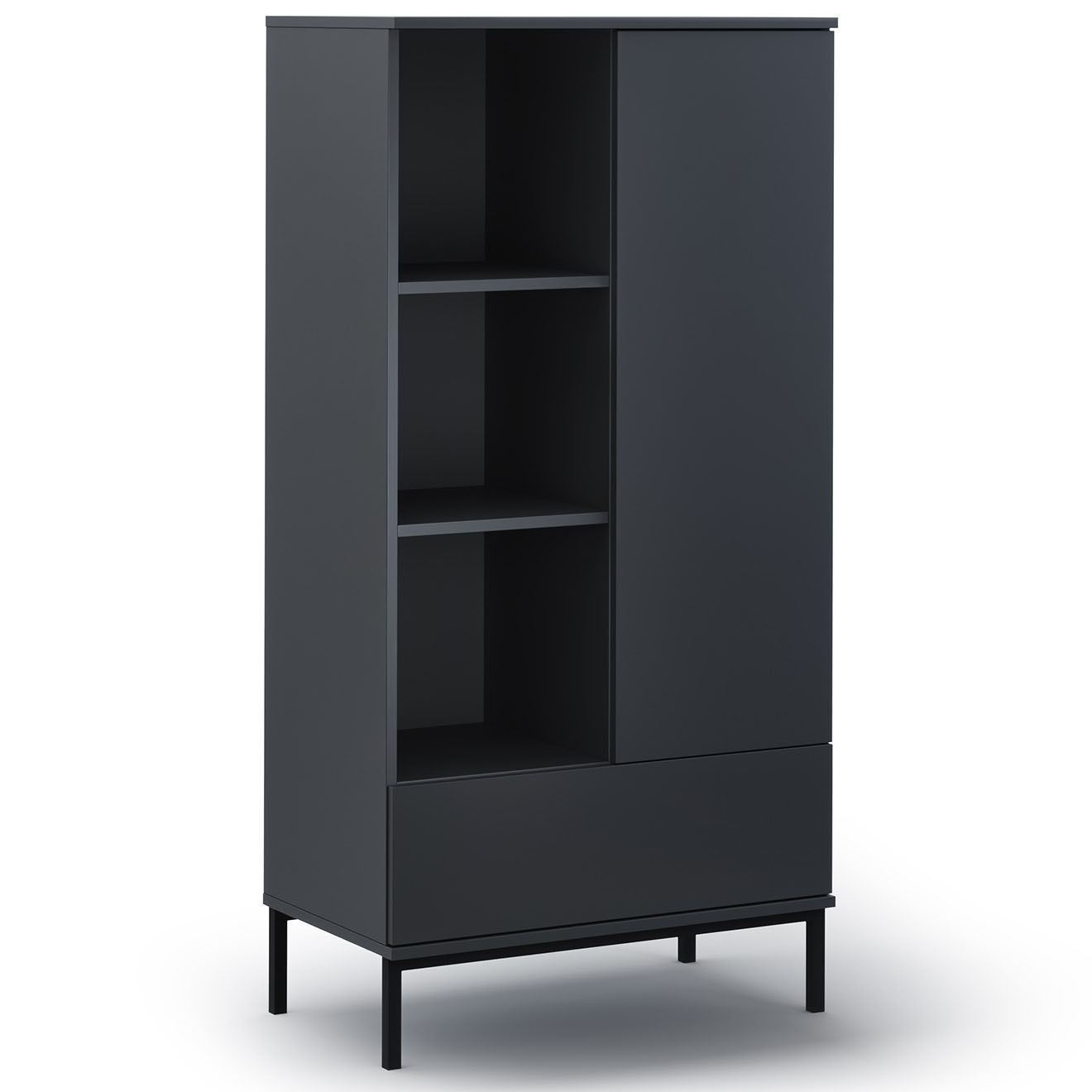 Cosmopolitan Design Bibliothèque Query noire - 70x41x140 cm