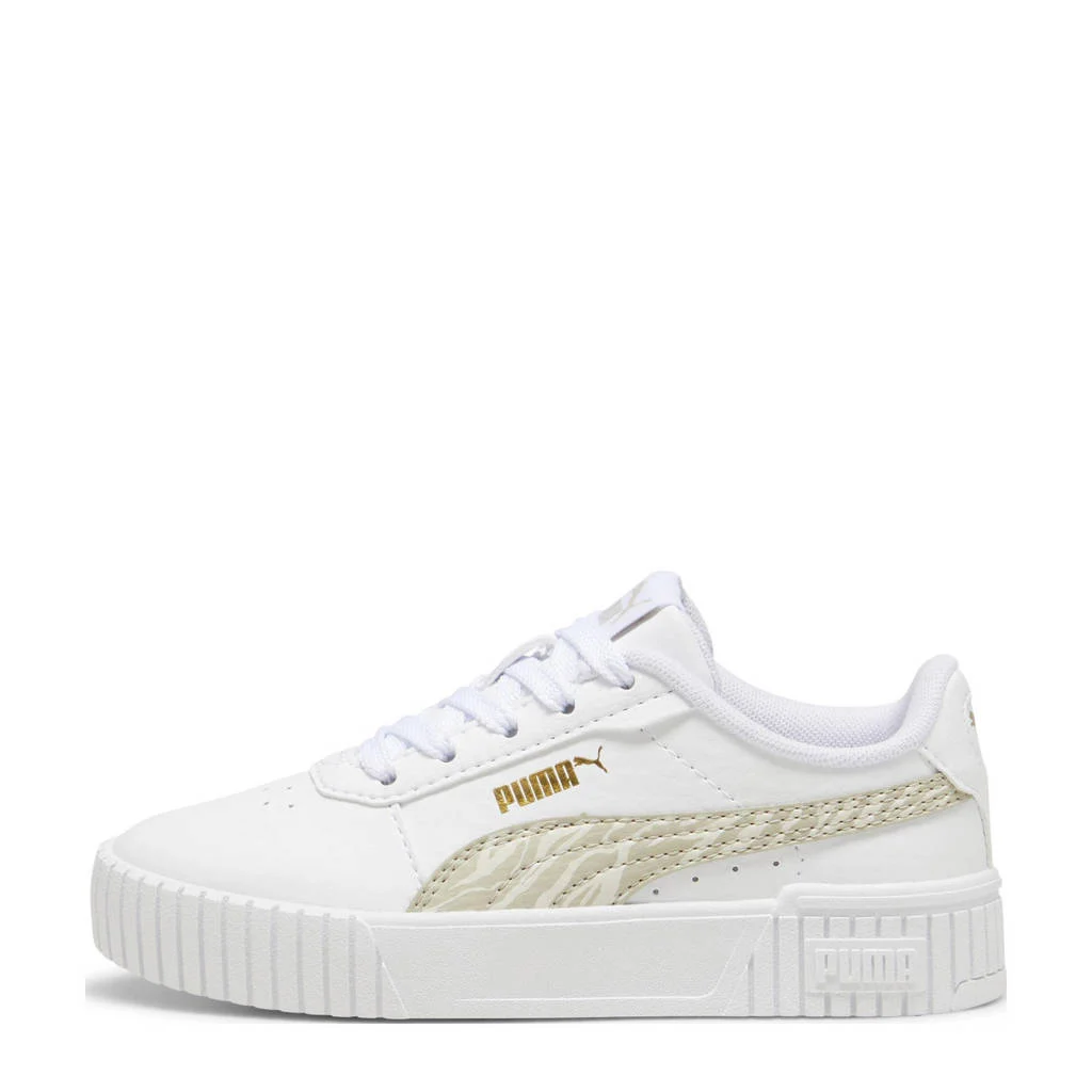 Puma Carina 2.0 Zebrasneakerswit/zand/goudkleurig