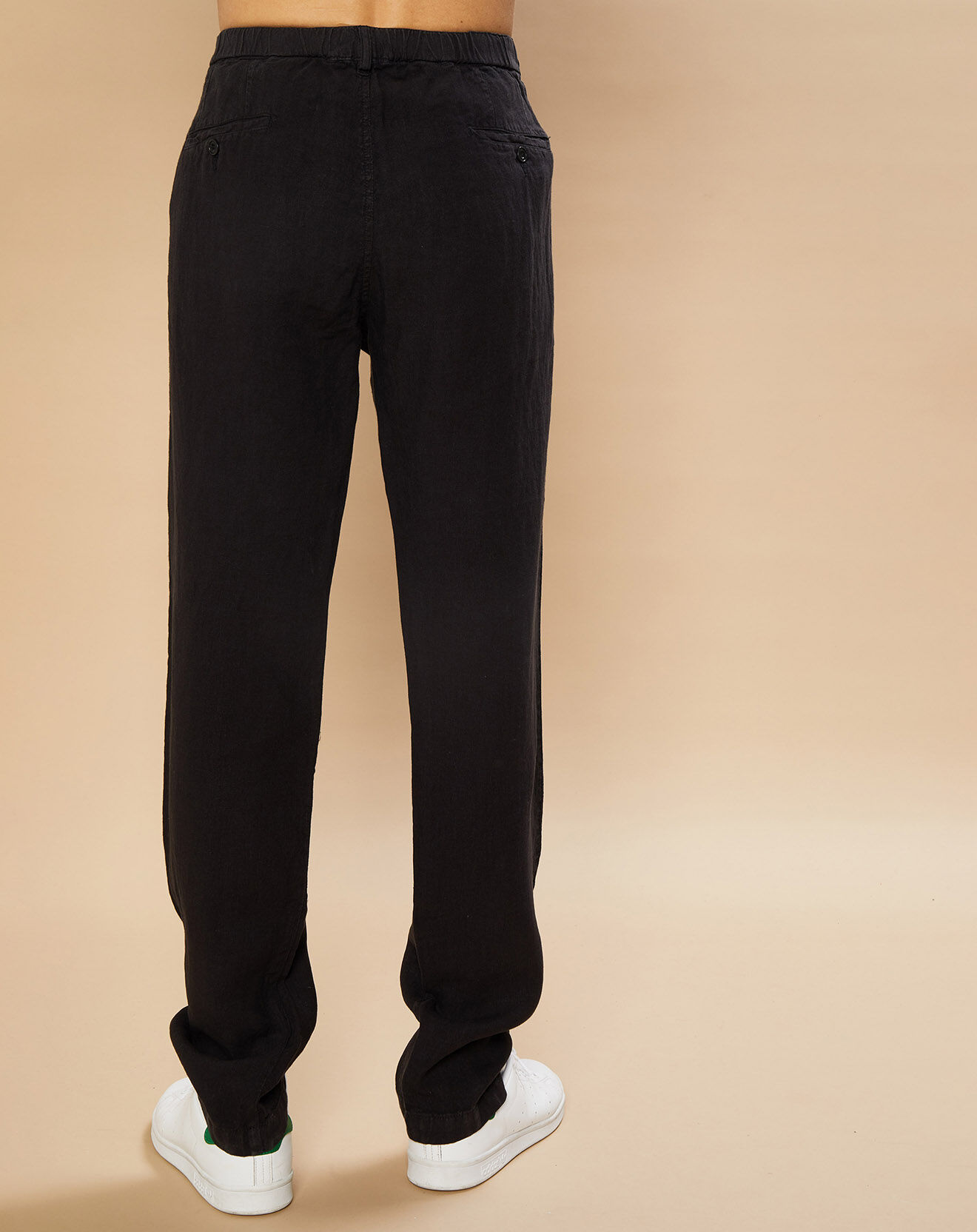 Hartford Pantalon 100% Lin Tanker carbone