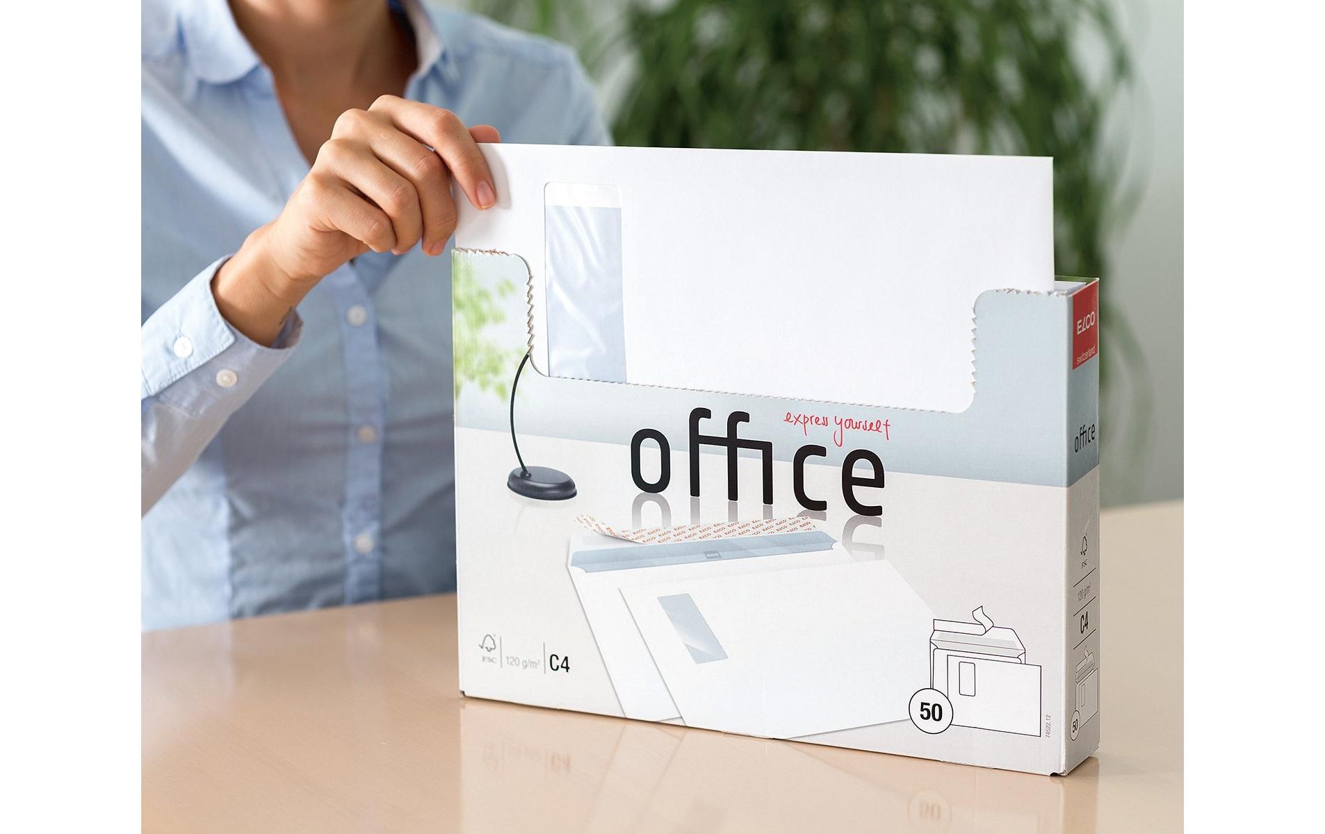 Couvert Office Box C4 mit Fenster rechts, 50 StückCouvert C4 in praktischer Entnahme-Box