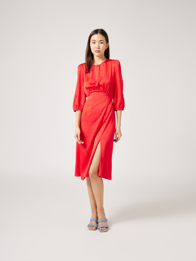 Robe midi satinée