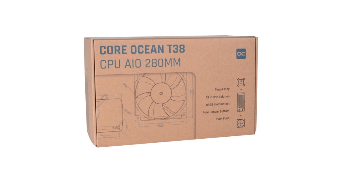 AlphacoolCore Ocean T38 AIO 280 mm waterkoeling  (Zwart)