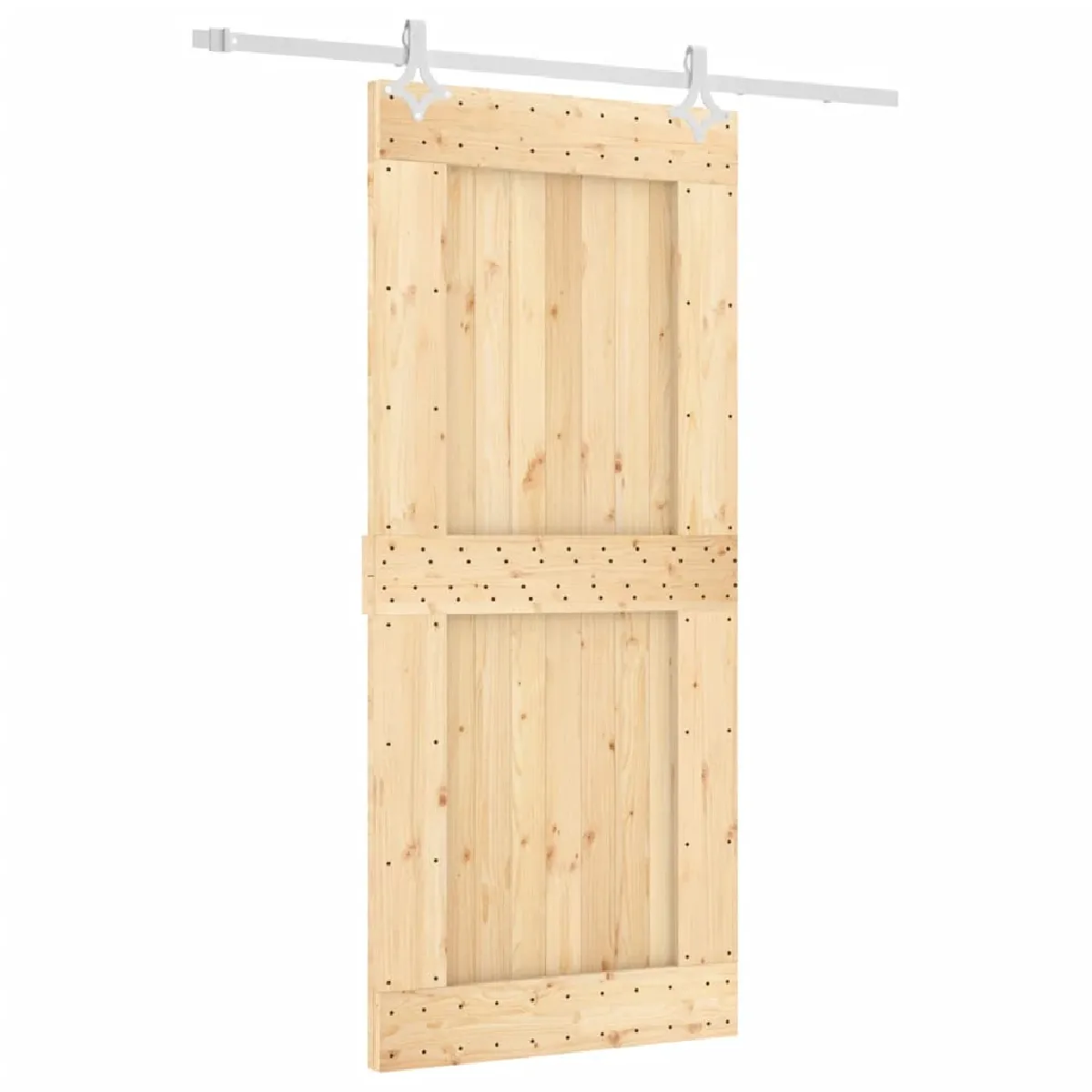 vidaXL Porte coulissante pin massif 90x210 cm