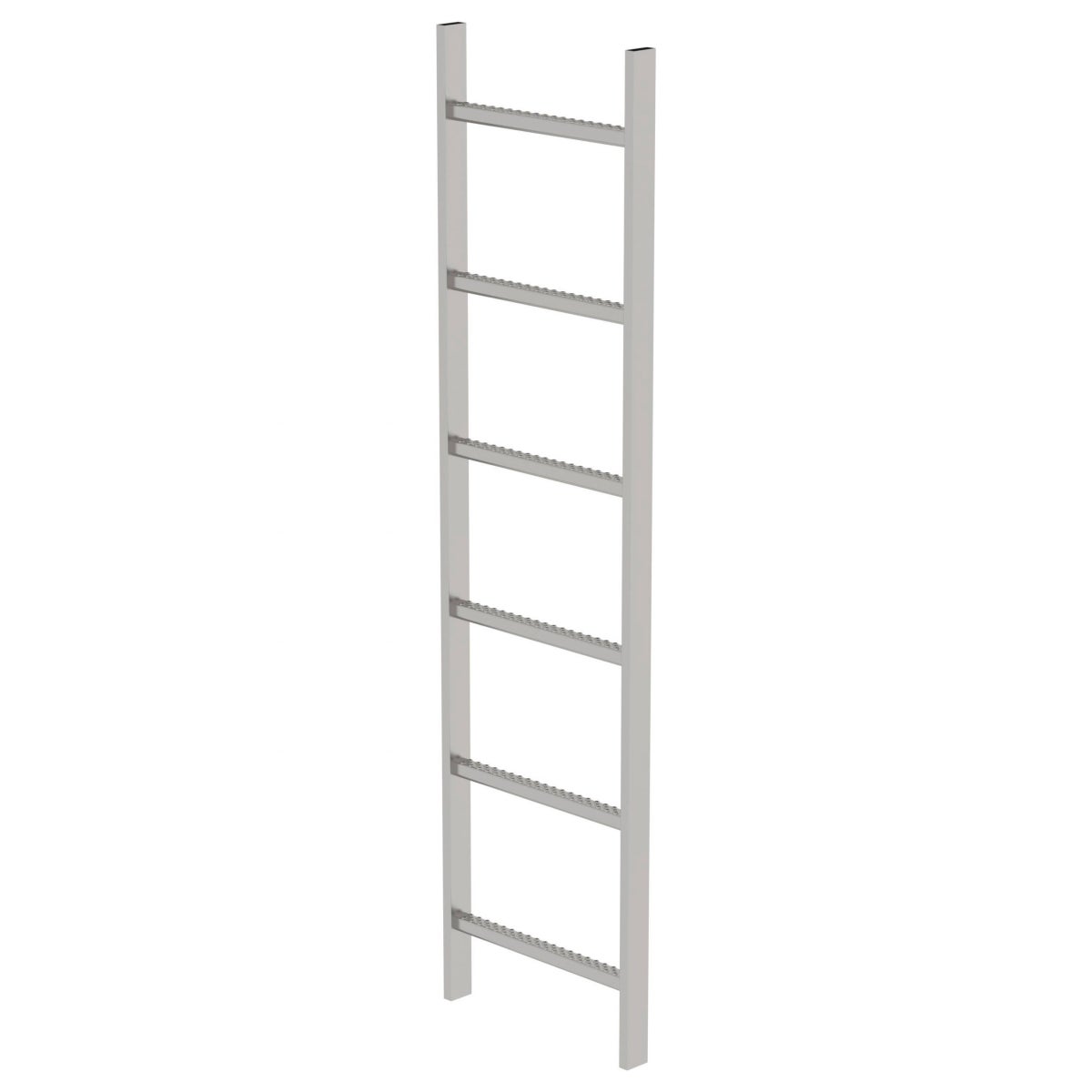 MUNK roestvrijstalen schachtladder, 400 mm breed, 6 sporten, 1,68 m lang