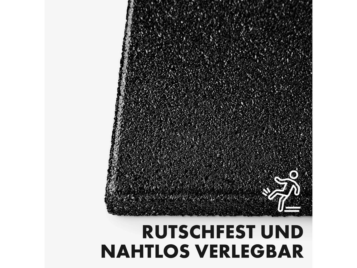 Valbeveiligingsmat, elastische mat, valbeveiligingstegel met drainage, 50 x 50 x 2,5 cm, zwart