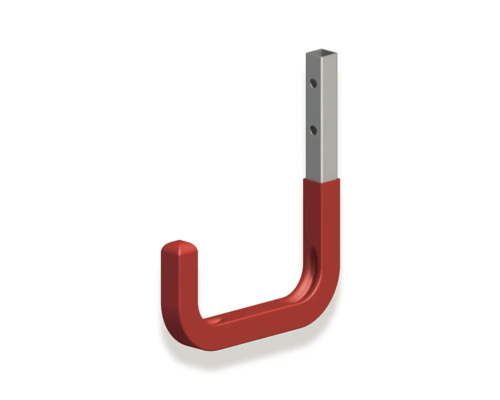 Alfer wandhaak, gerubberd, 80 x 115 mm, gegalvaniseerd staal, rood