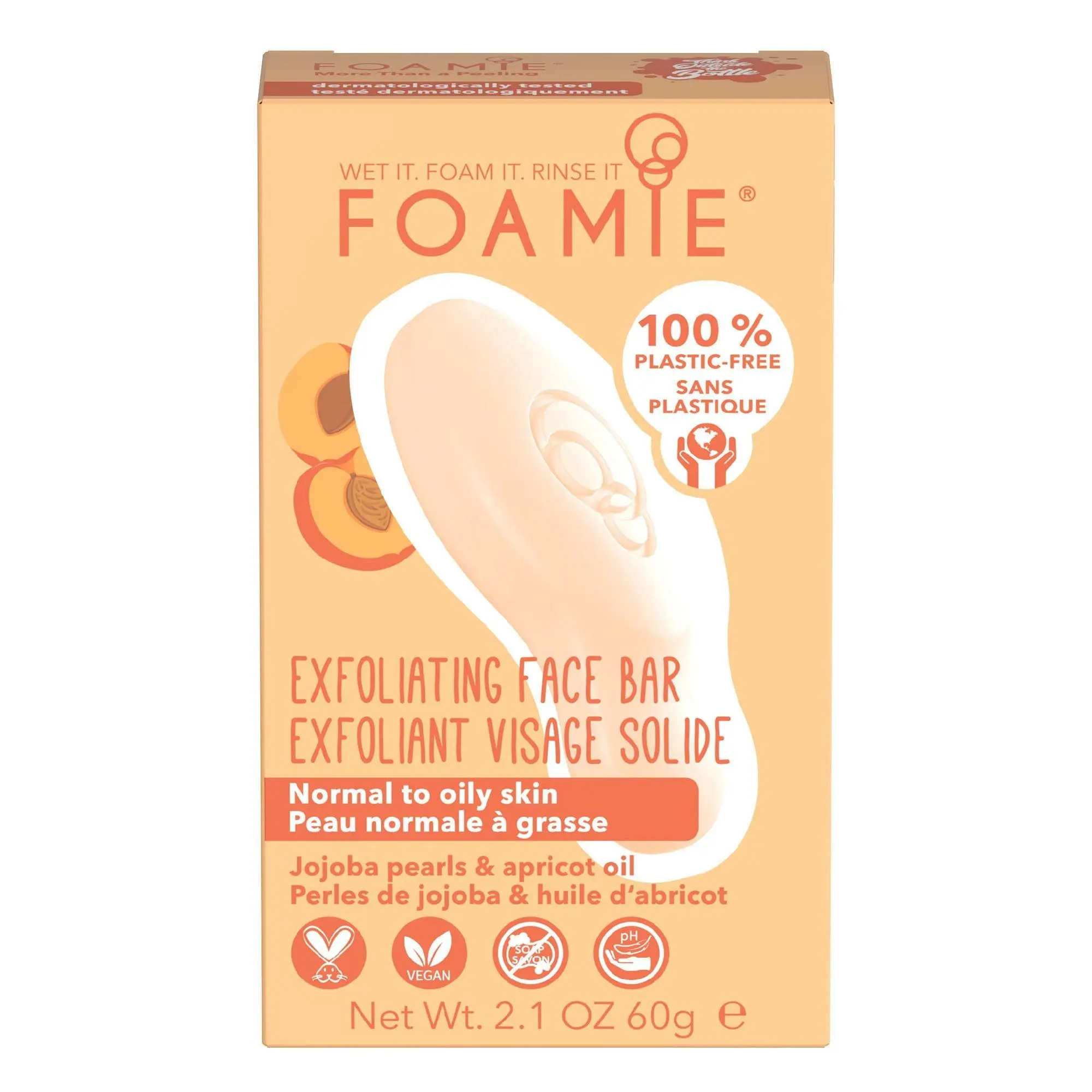 Foamie - MORE THAN A PEEELING Nettoyant & exfoliant visage solide- Gommage et peeling