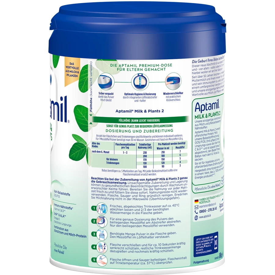 Aptamil Folgenahrung 2 Milk Plants 800 g ab dem 6. Monat