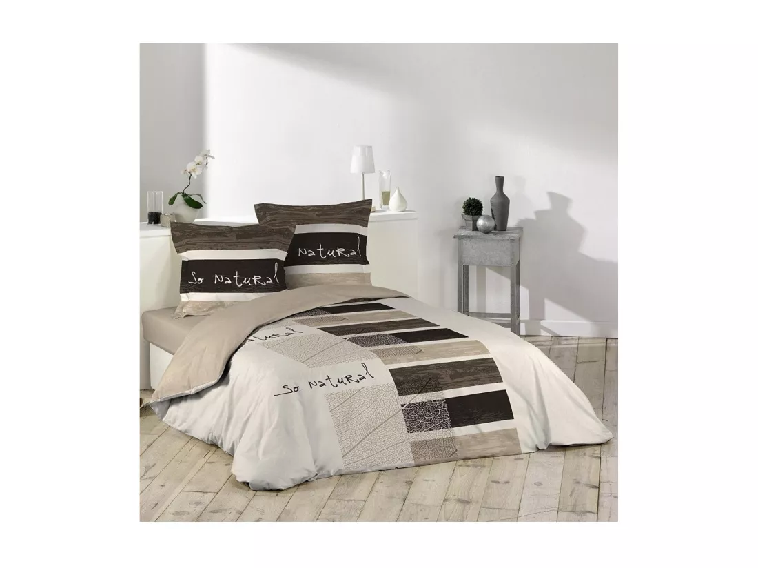 Parure de lit 2 personnes Natural - 200 x 200 cm - Coton