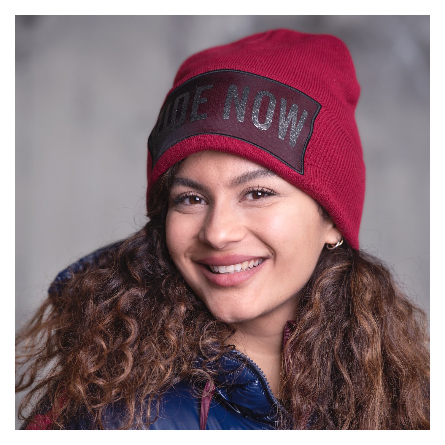 RIDE now Strickmütze mit Glitzerlogo  - berry - Einheitsgröße