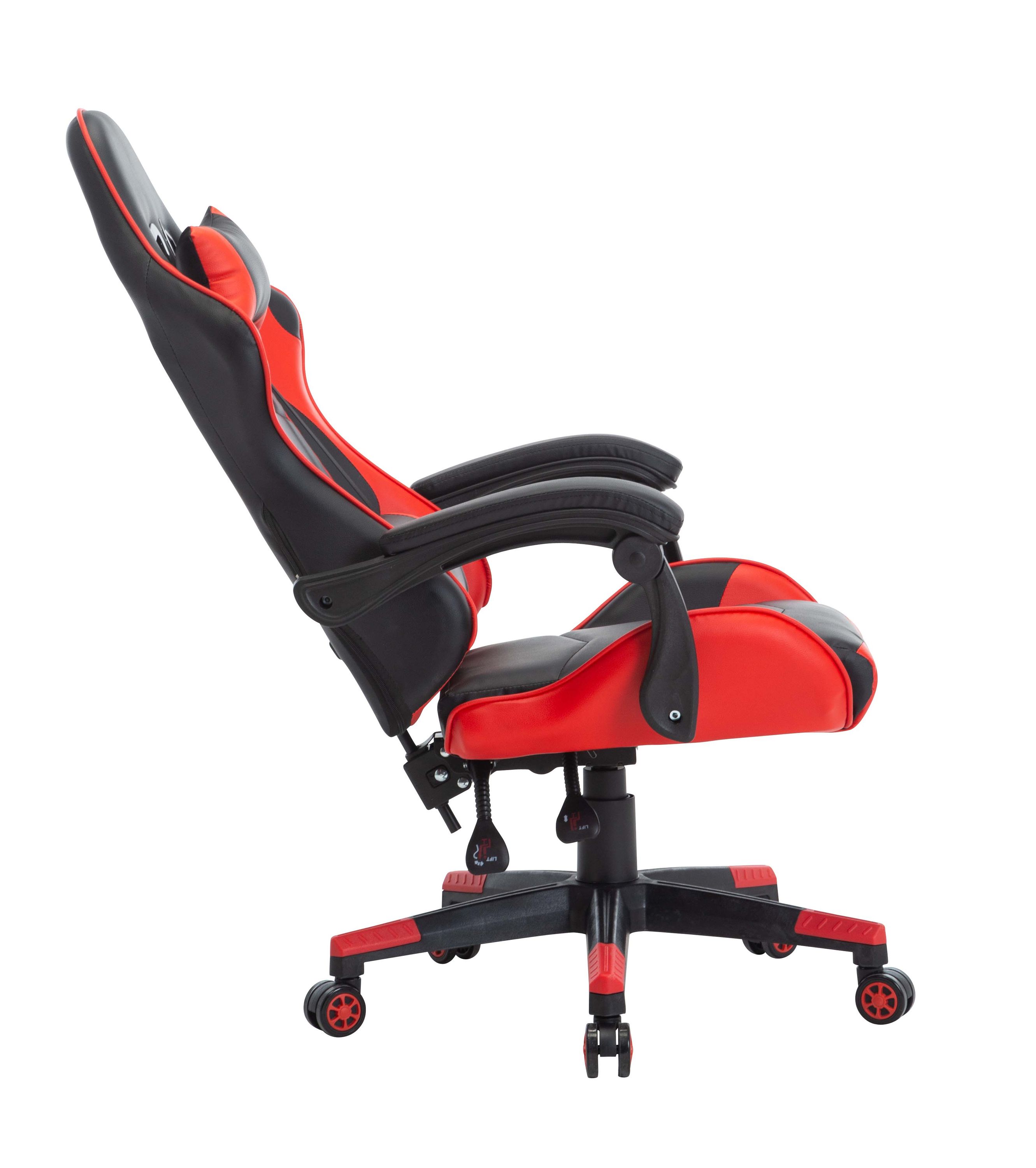 Gamingstuhl Bürostuhl Leder THUNDERBOLT rot