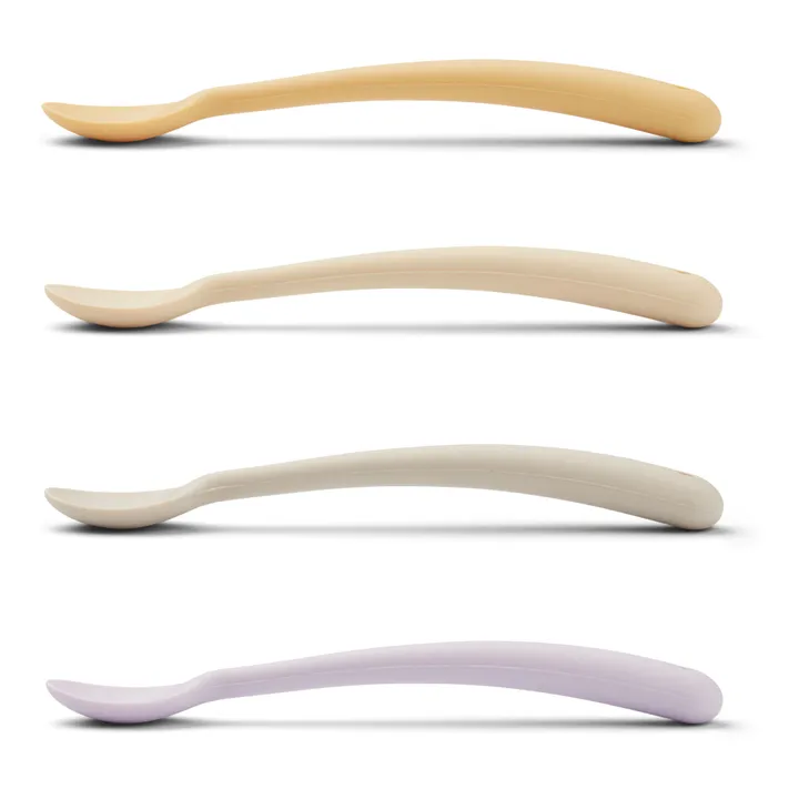 Liewood Cuillères Siv en silicone - Set de 4 | Jaune pâle