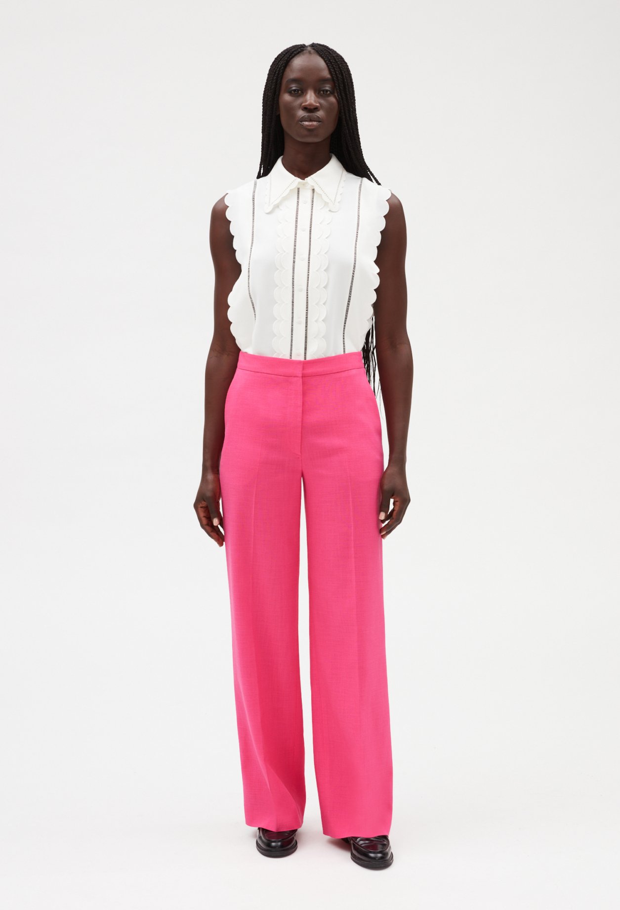Pantalon large rose