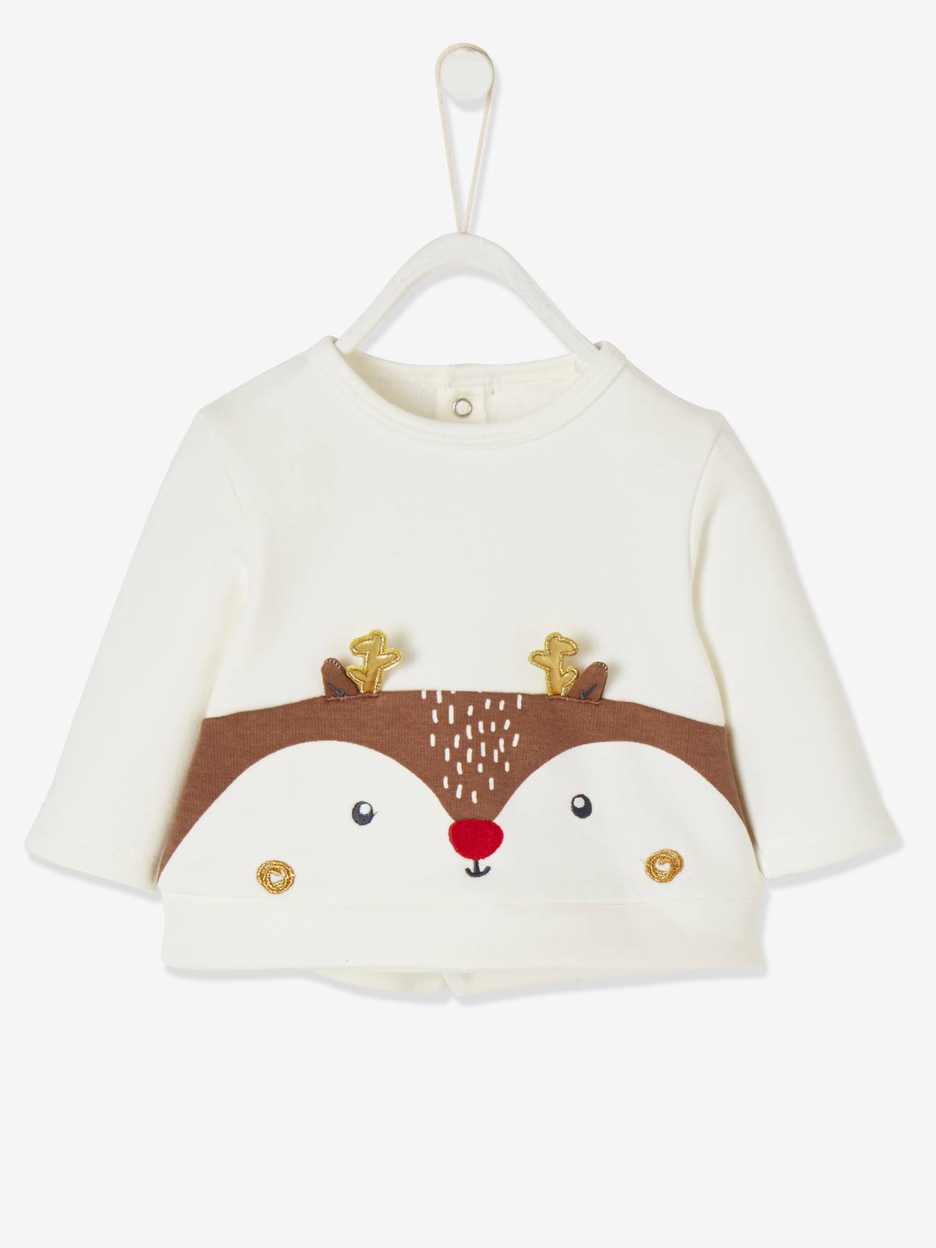 Conjunto de Natal para bebê menino, camiseta + calça + meias, marrom claro liso com estampas.
