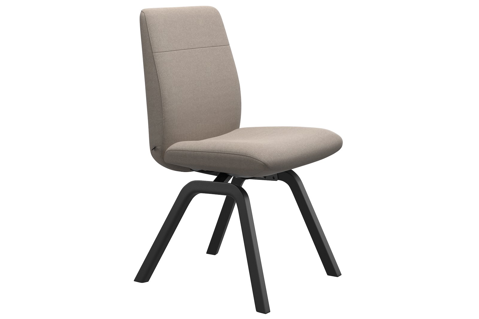 Chilli spisestol I tekstil Tulip Light Beige, large sete med sortbeiset understell.