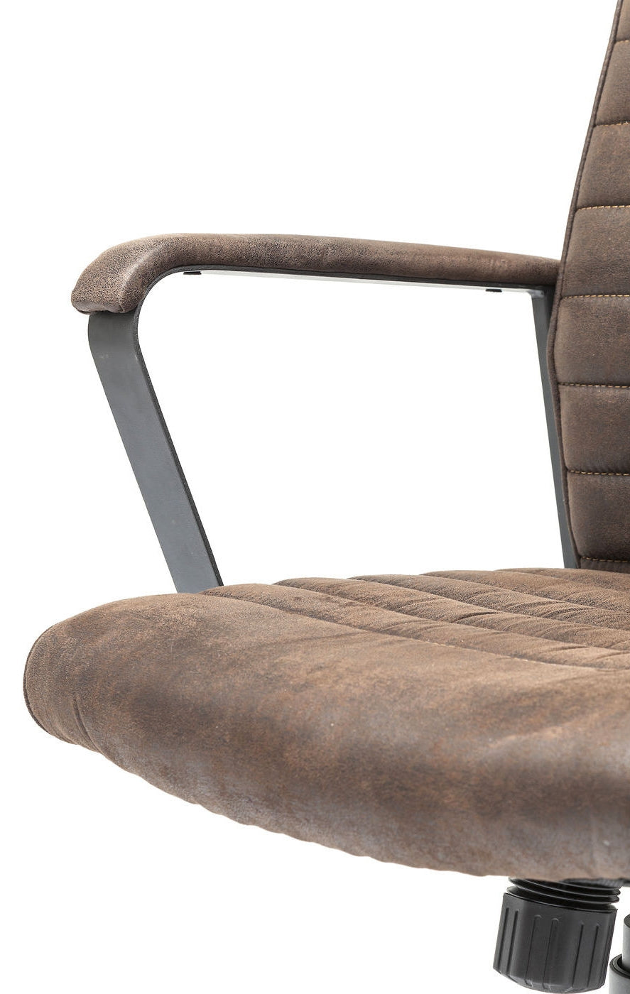 Kare Design Labora Low Bureaustoel - Bruin Kunstleer