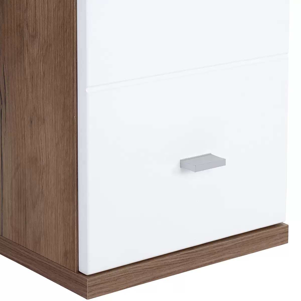 Hängeschrank Bari dunkelbraun,weiss,Chrom,Eiche
