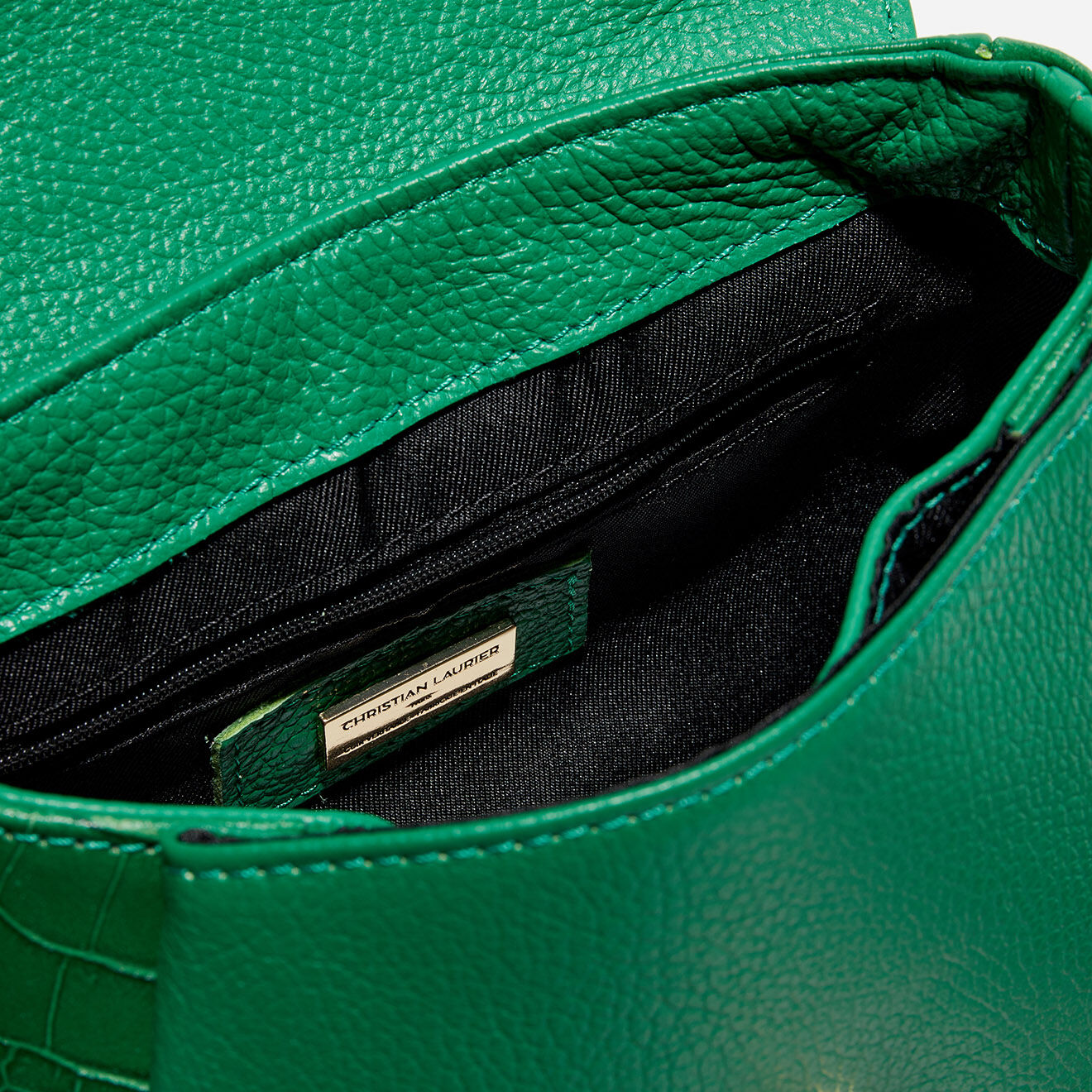 Christian Laurier Sac à main en Cuir Yasmin vert foncé - 22x19.5x10 cm