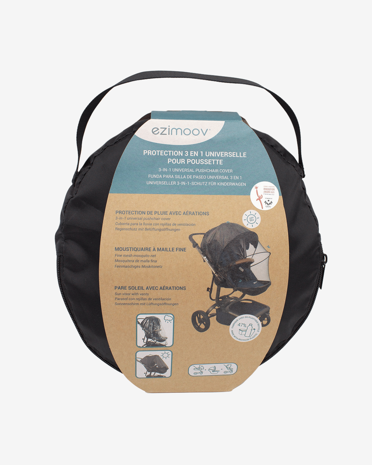 Regntrekk, Solskjerm & Myggnett 3in1 | Rain Cover Stroller