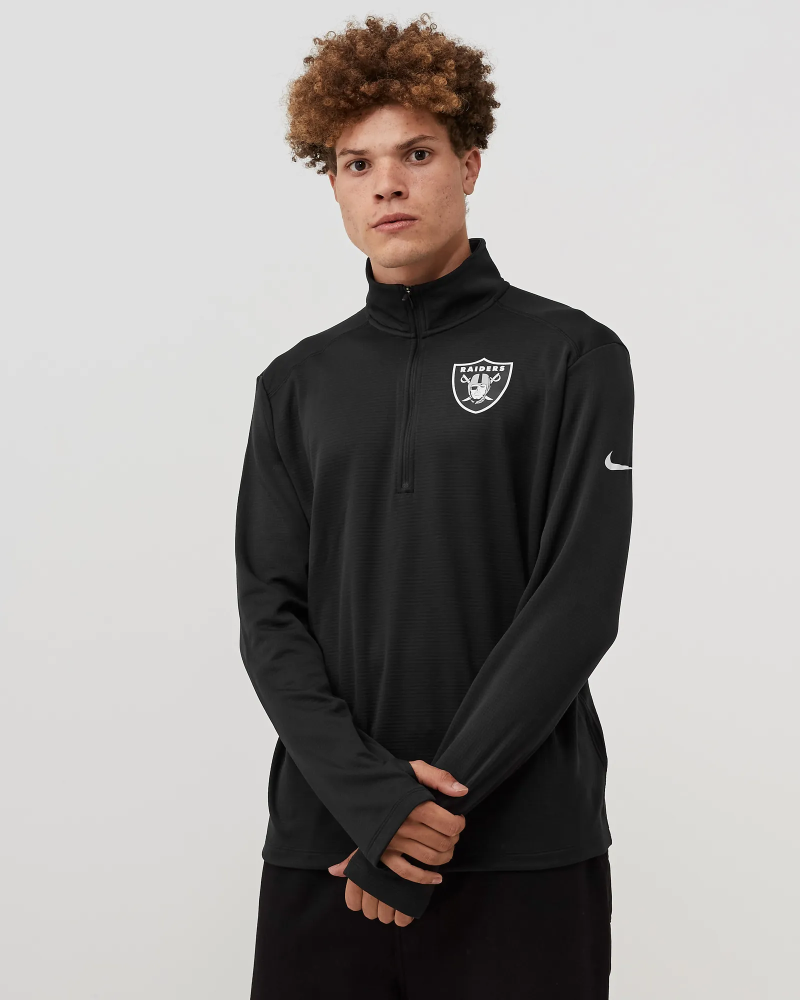 Nike NFL Las Vegas Raiders Mens Nike Logo Pacer Half Zip