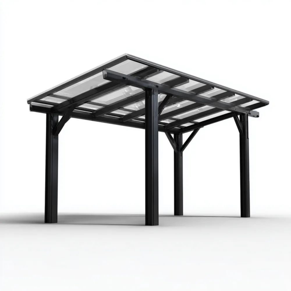 Metall-Pergola 300x400x250 cm - Schwarz - Modernes Design