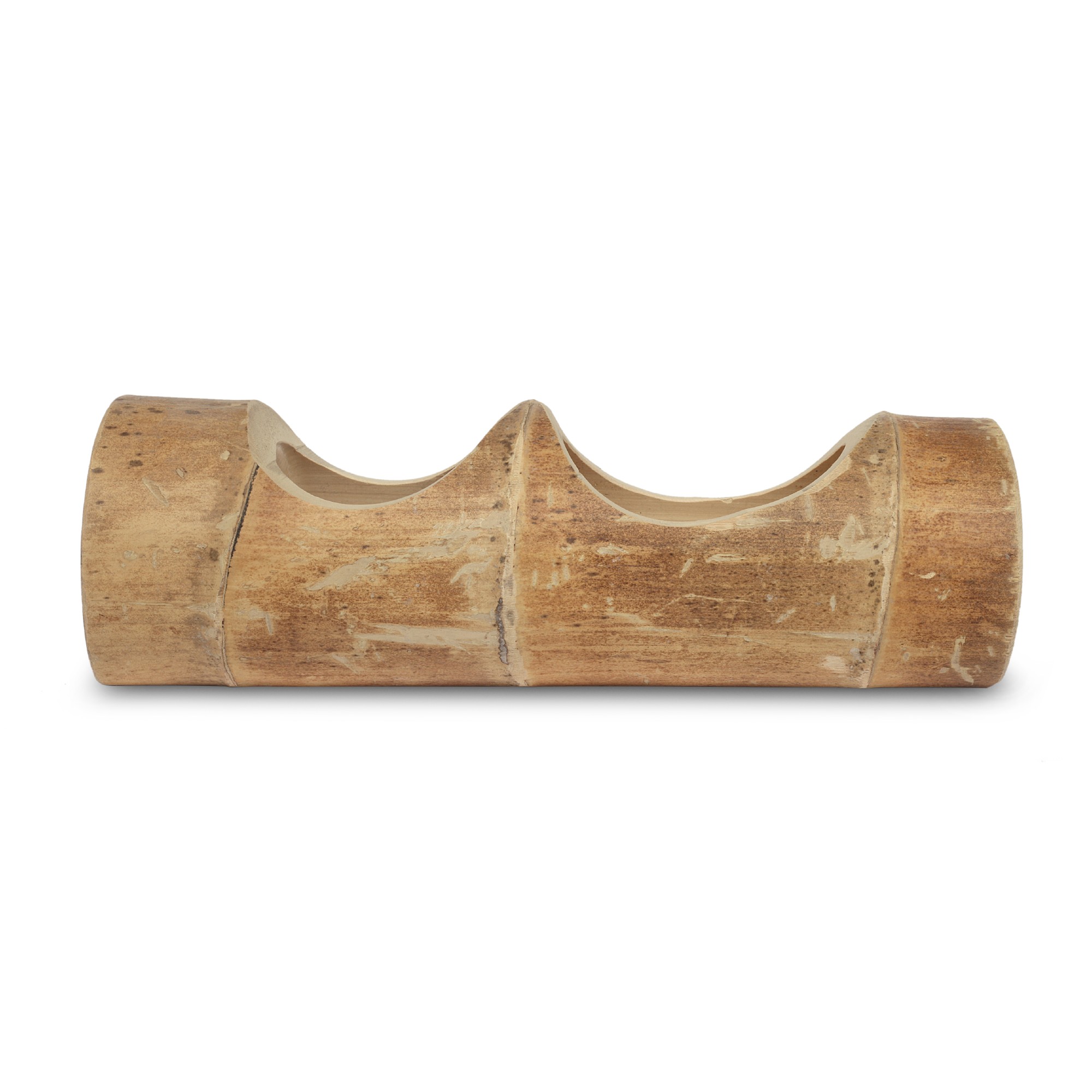 2er Bambusvase, T 40 cm, B 14 cm, H 13 cm von fischer's lagerhaus