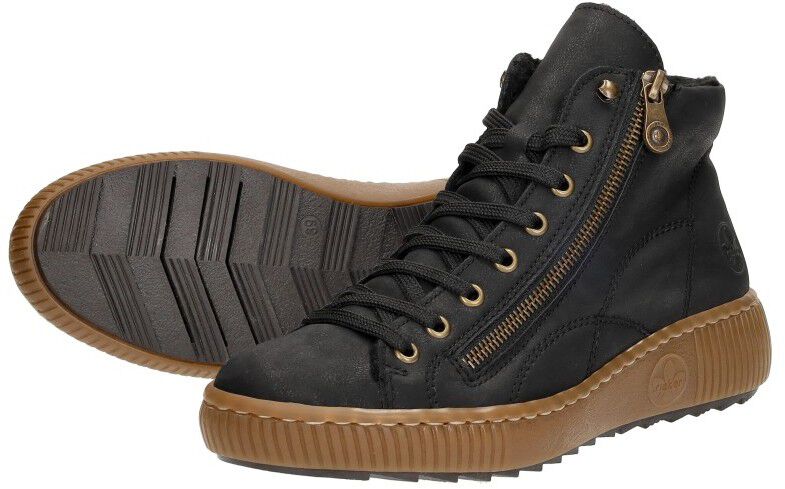Rieker Veterschoenen Hoog zwart