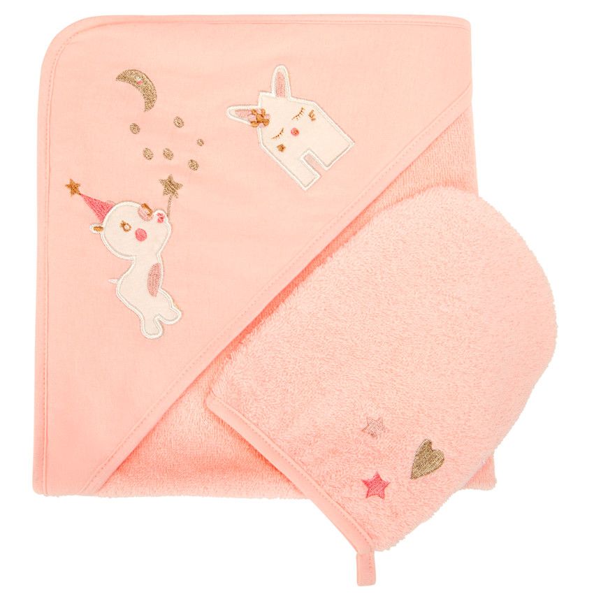 Set de bain cape + gant de toilette Little Princess - Multicolore